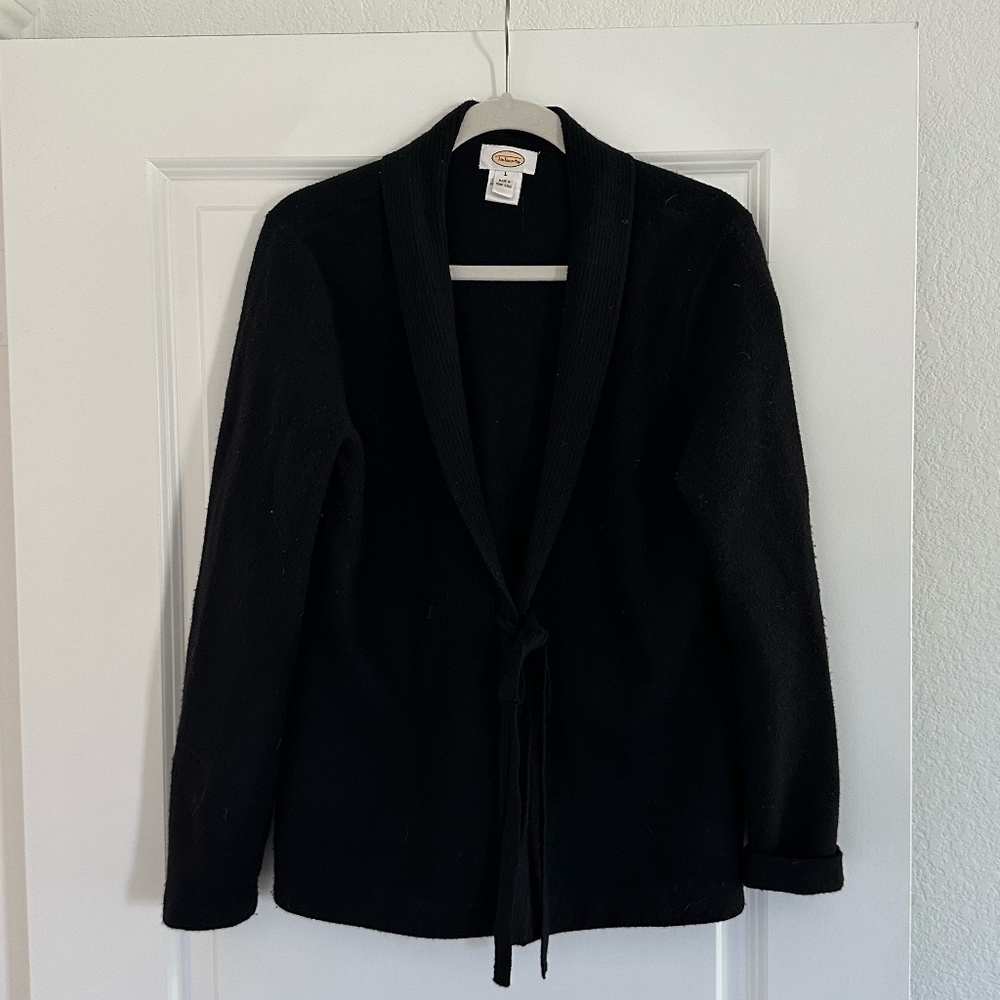 Vintage Talbots Belted Open Cardigan Sweater Size Large